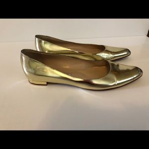 Gold Manolo Blahnik Flats